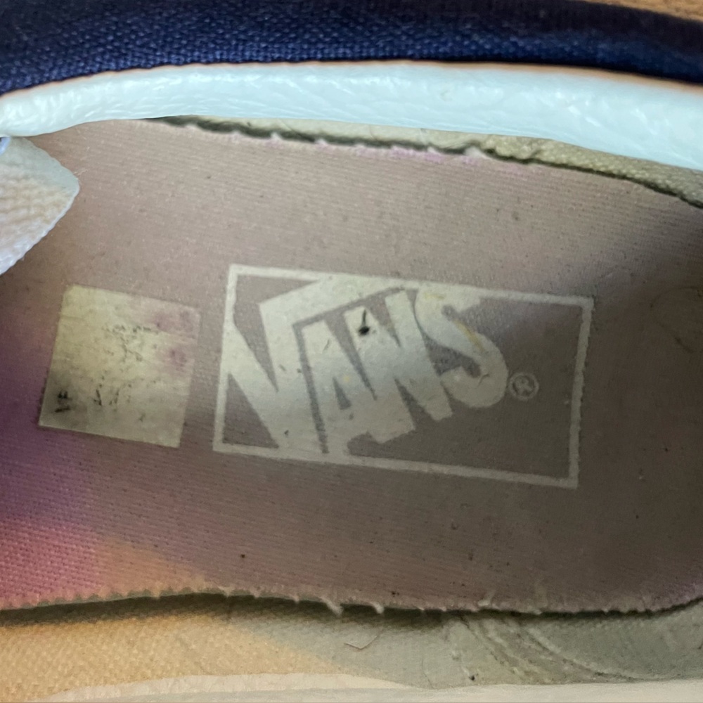 Vans Low Top Canvas Sneakers in Navy and Pink - Picture 7 of 8